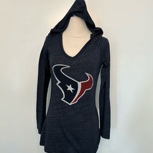 Texans long sleeve jersey, hooded bling, top size, smart